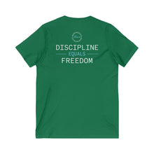 Load image into Gallery viewer, Team Platinum 2023 Conference Muscle Heart Discipline Equals Freedom Unisex Short Sleeve V-Neck Tee
