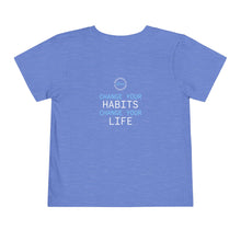 Load image into Gallery viewer, Team Platinum 2023 conference muscle heart barbell change your habits change your life in training Toddler Short Sleeve Tee