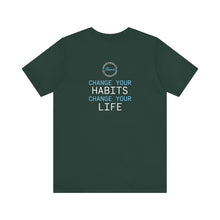 Load image into Gallery viewer, Team Platinum 2023 Conference Muscle Heart Change Your Habits Change Your Life Unisex Jersey Short Sleeve Crew Neck Tee