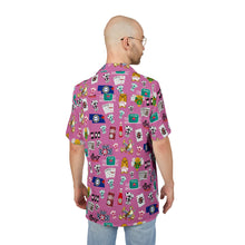 Load image into Gallery viewer, What’s Wild Pink Fun Tropical Print Unisex Hawaiian Button-Down Shirt for Summer Vibes