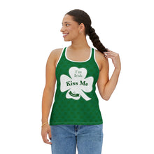 Load image into Gallery viewer, Kiss Me Im Irish Dark Green Women's Tank Top