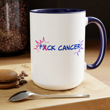 Load image into Gallery viewer, Kick Ass Mode Activated F Cancer Two-Tone Coffee Mugs, 15oz