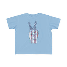 Load image into Gallery viewer, Independence Day USA Peace Fingers Toddler's Fine Jersey Tee