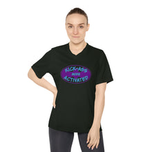 Load image into Gallery viewer, Kick Ass Mode Activated F Cancer Women's Performance V-Neck T-Shirt