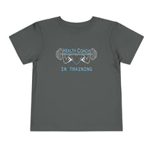 Load image into Gallery viewer, Health Coach in Training muscle barbell heart Toddler Short Sleeve Tee
