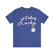 Load image into Gallery viewer, Feeling Lucky 2024 St Patricks Day Unisex Jersey Short Sleeve Tee
