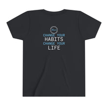 Load image into Gallery viewer, Team Platinum 2023 Conference Change Your Habits Change Your Life Youth Short Sleeve Crew Neck Tee