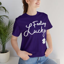 Load image into Gallery viewer, Feeling Lucky 2024 St Patricks Day Unisex Jersey Short Sleeve Tee