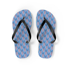 Load image into Gallery viewer, Independence Day Peace Fingers USA Flag Flip Flops