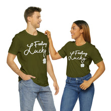 Load image into Gallery viewer, Feeling Lucky 2024 St Patricks Day Unisex Jersey Short Sleeve Tee