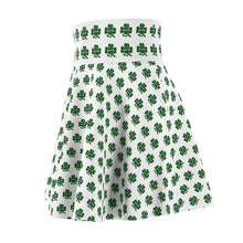 Load image into Gallery viewer, Kiss Me Im Irish St Pattys Women's White Skater Skirt (AOP)