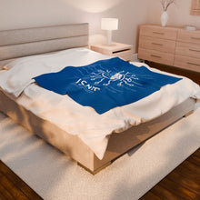 Load image into Gallery viewer, ISNR Neuroregulation Disciplines Cozy Velveteen Plush Blue Blanket