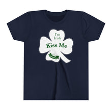 Load image into Gallery viewer, Kiss Me I’m Irish St Patrick’s Day Youth Short Sleeve Tee
