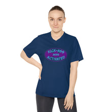 Load image into Gallery viewer, Kick Ass Mode Activated F Cancer Women's Performance V-Neck T-Shirt