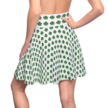Load image into Gallery viewer, Kiss Me Im Irish St Pattys Women's White Skater Skirt (AOP)