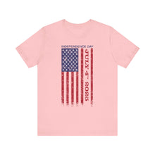 Load image into Gallery viewer, Independence Day July 4th 2025 USA Flag Unisex Jersey Short Sleeve Tee
