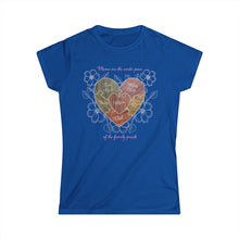 Load image into Gallery viewer, Moms are the Center of the Family Puzzle Customizable Women's Softstyle Tee