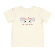 Load image into Gallery viewer, Health Coach in Training muscle barbell heart Toddler Short Sleeve Tee