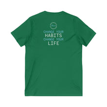 Load image into Gallery viewer, Team Platinum 2023 Conference Change Your Habits Change Your Life Unisex Short Sleeve V-Neck Tee