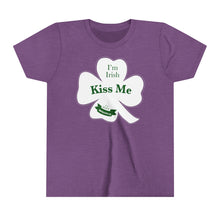 Load image into Gallery viewer, Kiss Me I’m Irish St Patrick’s Day Youth Short Sleeve Tee