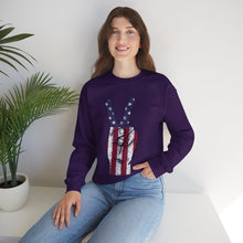 Load image into Gallery viewer, Independence Day USA Peace Fingers Unisex Heavy Blend™ Crewneck Sweatshirt