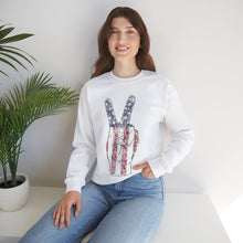 Load image into Gallery viewer, Independence Day USA Peace Fingers Unisex Heavy Blend™ Crewneck Sweatshirt