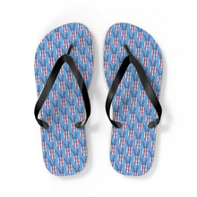 Load image into Gallery viewer, Independence Day Peace Fingers USA Flag Flip Flops