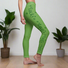 Load image into Gallery viewer, St Pattys Day Feeling Lucky Women's Cut & Sew Casual Green Leggings