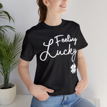 Load image into Gallery viewer, Feeling Lucky 2024 St Patricks Day Unisex Jersey Short Sleeve Tee
