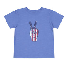 Load image into Gallery viewer, Independence Day 4th of July Peace Fingers Toddler Short Sleeve Tee