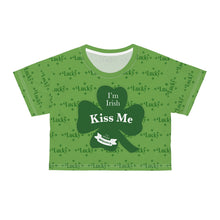 Load image into Gallery viewer, Kiss Me Im Irish Lucky Green Crop Tee