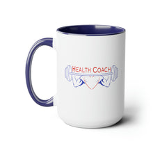 Load image into Gallery viewer, Health Coach Muscle Heart Barbell discipline equals freedom Two-Tone Coffee Mugs, 15oz