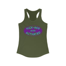 Load image into Gallery viewer, Kick Ass Mode Activated F Cancer Women's Ideal Racerback Tank