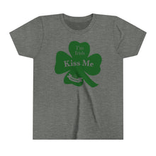 Load image into Gallery viewer, Kiss Me I’m Irish St Patrick’s Day Youth Short Sleeve Tee