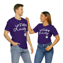Load image into Gallery viewer, Feeling Lucky 2024 St Patricks Day Unisex Jersey Short Sleeve Tee