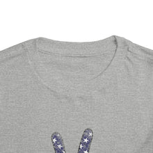 Load image into Gallery viewer, Independence Day 4th of July Peace Fingers Toddler Short Sleeve Tee