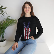 Load image into Gallery viewer, Independence Day USA Peace Fingers Unisex Heavy Blend™ Crewneck Sweatshirt