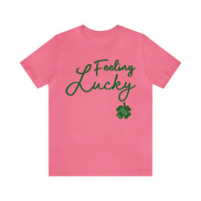 Load image into Gallery viewer, Feeling Lucky 2024 St Patricks Day Unisex Jersey Short Sleeve Tee