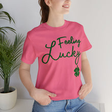 Load image into Gallery viewer, Feeling Lucky 2024 St Patricks Day Unisex Jersey Short Sleeve Tee