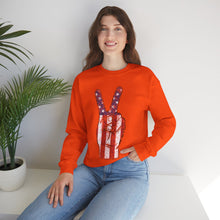 Load image into Gallery viewer, Independence Day USA Peace Fingers Unisex Heavy Blend™ Crewneck Sweatshirt