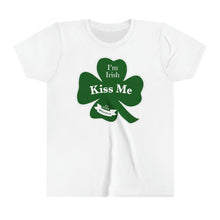 Load image into Gallery viewer, Kiss Me I’m Irish St Patrick’s Day Youth Short Sleeve Tee