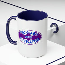 Load image into Gallery viewer, Kick Ass Mode Activated F Cancer Two-Tone Coffee Mugs, 15oz
