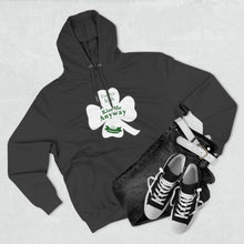 Load image into Gallery viewer, I’m Not Irish Kiss Me Anyway St Patricks Day Three-Panel Fleece Hoodie