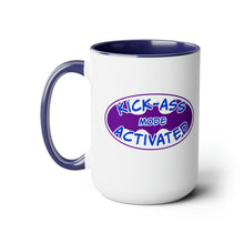 Load image into Gallery viewer, Kick Ass Mode Activated F Cancer Two-Tone Coffee Mugs, 15oz