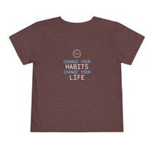 Load image into Gallery viewer, Team Platinum 2023 conference muscle heart barbell change your habits change your life in training Toddler Short Sleeve Tee