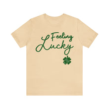 Load image into Gallery viewer, Feeling Lucky 2024 St Patricks Day Unisex Jersey Short Sleeve Tee