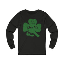 Load image into Gallery viewer, Kiss Me I’m Irish St Patricks Day Unisex Jersey Long Sleeve Tee
