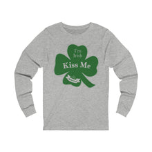 Load image into Gallery viewer, Kiss Me I’m Irish St Patricks Day Unisex Jersey Long Sleeve Tee