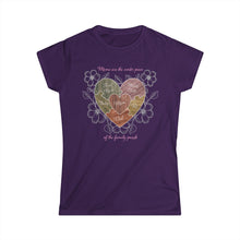 Load image into Gallery viewer, Moms are the Center of the Family Puzzle Customizable Women's Softstyle Tee