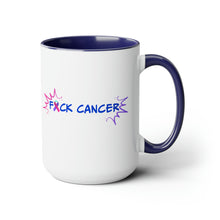 Load image into Gallery viewer, Kick Ass Mode Activated F Cancer Two-Tone Coffee Mugs, 15oz